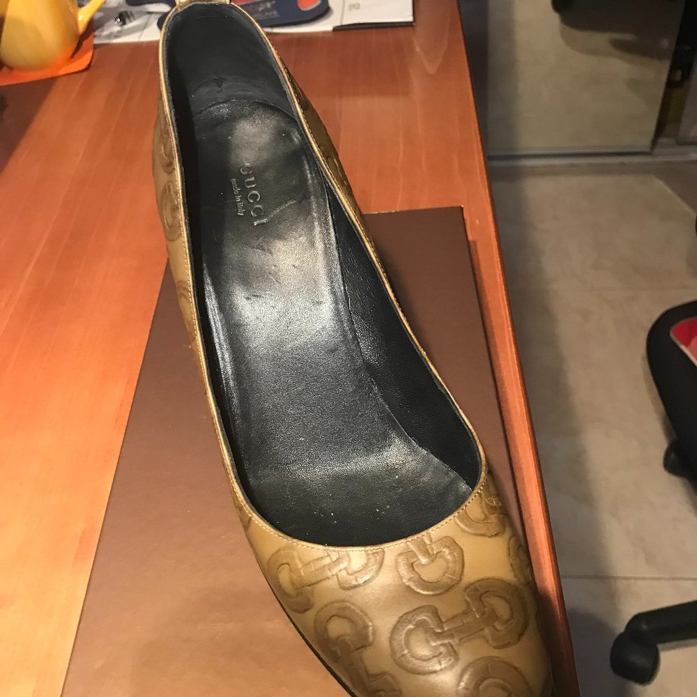Gucci Luxury Leather Shoes  Olive/Mustard  Italy - Picture 4 of 8
